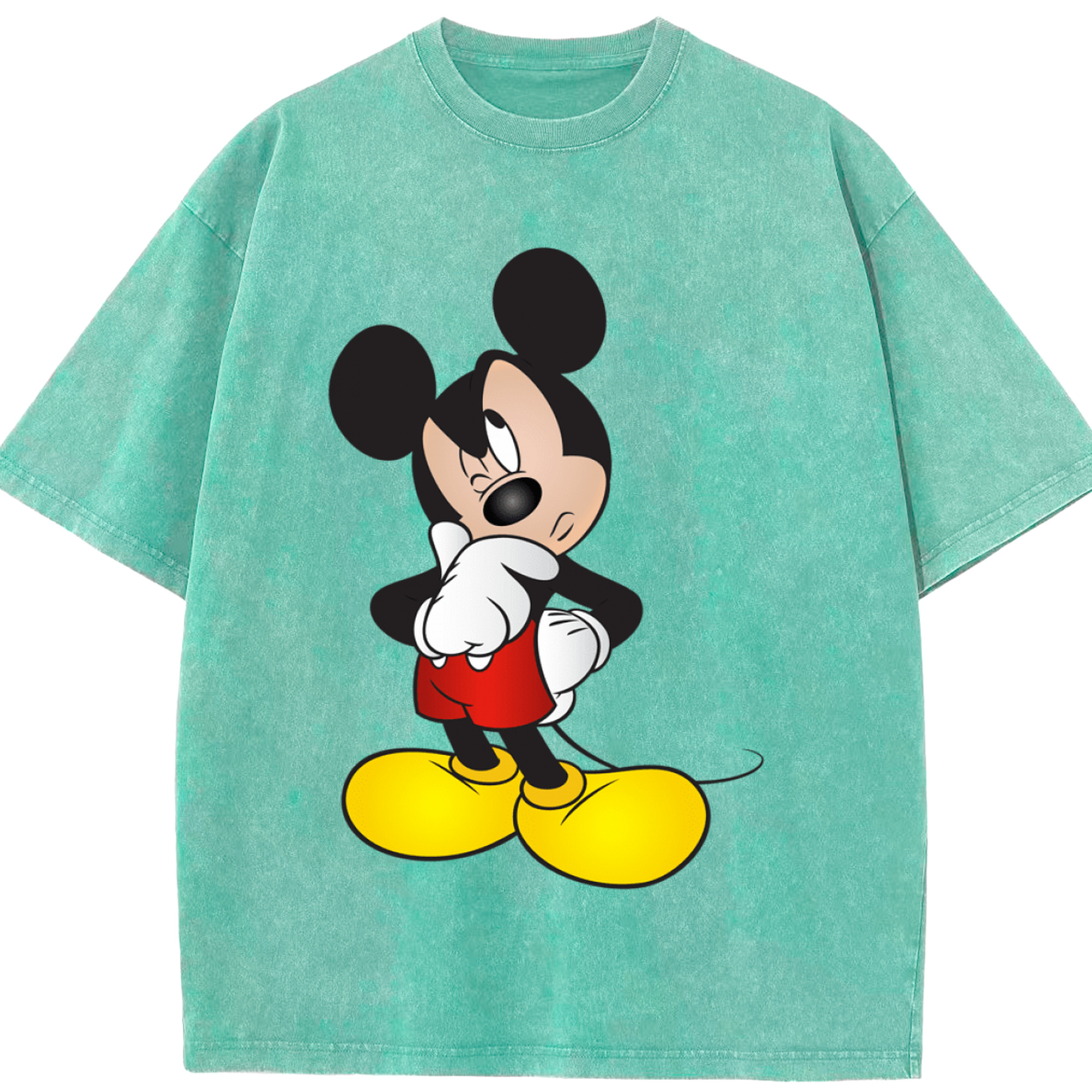 （画像用） ミッキーマウス Mickey Mouse 綿100% ヴィンテージ風 半袖Tシャツ（フロントプリント）